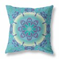 Palacedesigns 18 in. Jewel Indoor & Outdoor Zippered Throw Pillow Green & Blue PA3650685